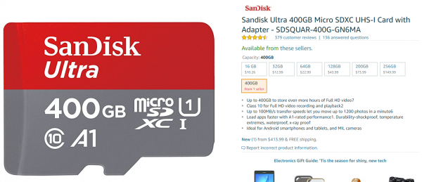 400gb Microsd Sandisk Ultra Sdsquar 400g Gn6maを試す まず分解